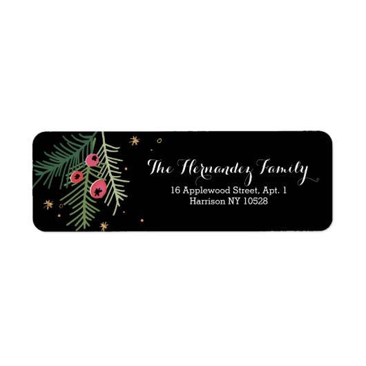 Merry Berry Black Address Label (Vorne)