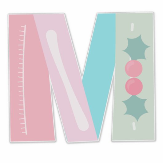 Merry Berry [der Buchstabe M] Aufkleber (Vorderseite)