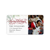 Merry Berry | Rücksendeadresse zum WeihnachtsFoto Adressaufkleber (Vorne)