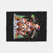 Merry Bet Hound Hunde Weihnachten Weihnachten Weih Fleecedecke (Vorderseite (Horizontal))
