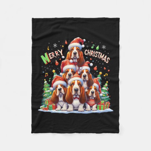 Merry Bet Hound Hunde Weihnachten Weihnachten Weih Fleecedecke (Vorderseite)