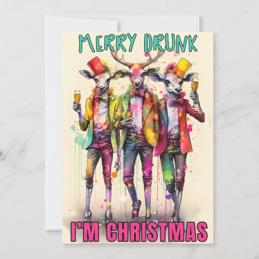Merry Betrunken Feiertagskarte (Vorderseite)