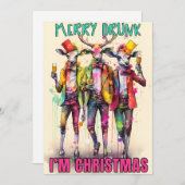 Merry Betrunken Feiertagskarte (Vorne/Hinten)