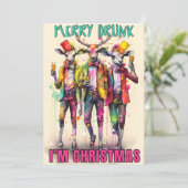 Merry Betrunken Feiertagskarte (Stehend Vorderseite)