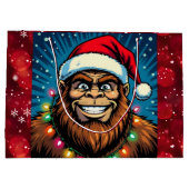 Merry Bigfoot Sasquatch Christmas Große Geschenktüte (Rückseite)