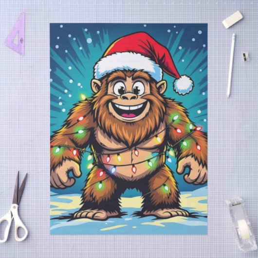 Merry Bigfoot Sasquatch Christmas Seidenpapier (Basteln)