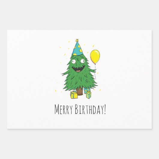 Merry Birthday Wrapping Paper Geschenkpapier Set (Vorderseite 2)