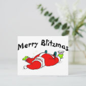 Merry Blitzmas Santa Feiertagskarte (Stehend Vorderseite)