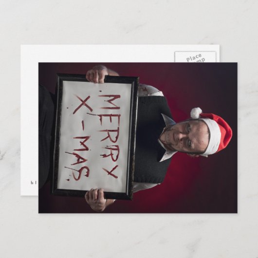 Merry Bloody Xmas Feiertagspostkarte (Vorne/Hinten)