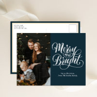 Merry Blue Calligraphy Modern Foto