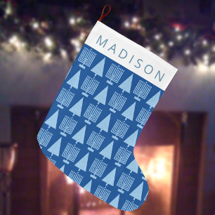 Merry Blue Intergléry Chrismukkah Niedliche Kinder Großer Weihnachtsstrumpf