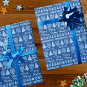 Merry Blue Intergléry Kinder Name Chrismukkah Geschenkpapier
