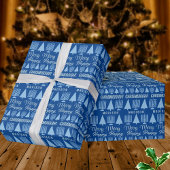 Merry Blue Intergléry Kinder Name Chrismukkah Geschenkpapier