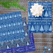 Merry Blue Intertrust Alles Hinzufügen Kinder Name Geschenkpapier Set