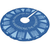 Merry Blue Intertrust Chrismukkah Niedlich Familie Polyester Weihnachtsbaumdecke (Schrägansicht)