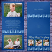 Merry Blue Intertrust Elegante Script 4 Foto Dreifach Gefaltete Urlaubskarte