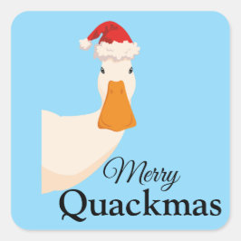 Merry Blue minimalistischer Weihnachts lustiger Ca Quadratischer Aufkleber