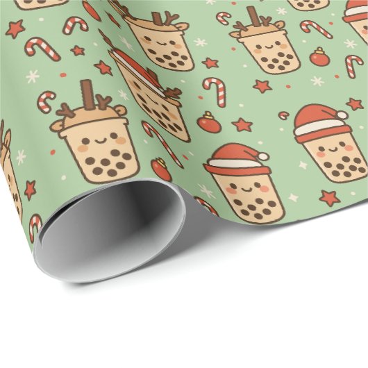 Merry Boba Time Geschenkpapier (Rolleneckpunkt)
