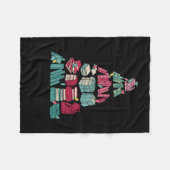 Merry Bookmas Books Ne Tree Funny Reading Lover Ch Fleecedecke (Vorderseite (Horizontal))