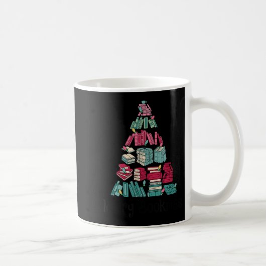 Merry Bookmas Books Ne Tree Funny Reading Lover Ch Kaffeetasse (Rechts)