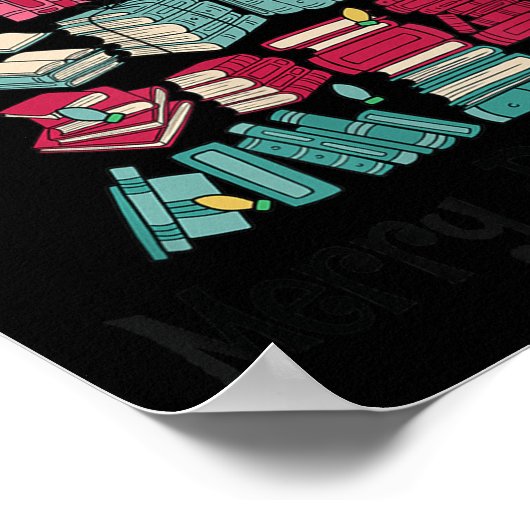 Merry Bookmas Books Ne Tree Funny Reading Lover Ch Poster (Ecke)