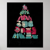 Merry Bookmas Books Ne Tree Funny Reading Lover Ch Poster (Vorne)