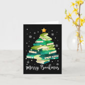 Merry Bookmas Books Pine Tree Fun Lesen Lover Ch Karte (Gelbe Blume)