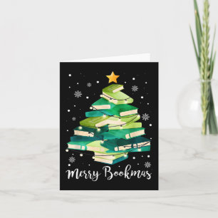 Merry Bookmas Books Pine Tree Fun Lesen Lover Ch Karte