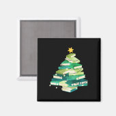 Merry Bookmas Books Pine Tree Fun Lesen Lover Ch Magnet (Vorderseite/Rückseite)