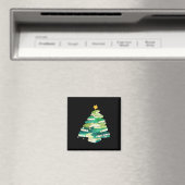 Merry Bookmas Books Pine Tree Fun Lesen Lover Ch Magnet (In Situ (Geschirrspüler))