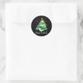 Merry Bookmas Books Pine Tree Fun Lesen Lover Ch Runder Aufkleber (Tasche)