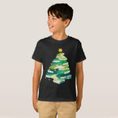 Merry Bookmas Books Pine Tree Fun Lesen Lover Ch T-Shirt (Vorne ganz)