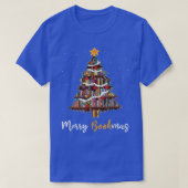 Merry Bookmas Buch Weihnachtsbaum Librarian Funny T-Shirt (Design vorne)