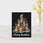Merry Bookmas Bücher Weihnachtsbaum Buch Lover San Karte (Gelbe Blume)