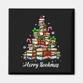 Merry Bookmas Bücher Weihnachtsbaum Buch Lover San Magnet (Vorne)