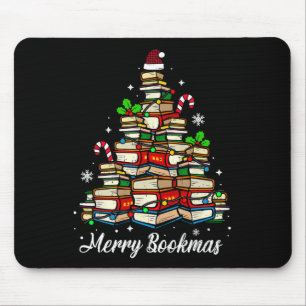 Merry Bookmas Bücher Weihnachtsbaum Buch Lover San Mousepad