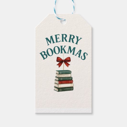 Merry Bookmas Christmas Vintage  Geschenkanhänger (Vorderseite)