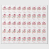 Merry Bookmas Coquette Bow Book Stack Cherry Geschenkpapier (Flach)