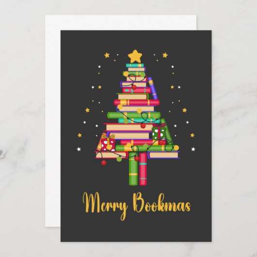 Merry Bookmas Einladung (Vorne/Hinten)