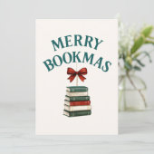 Merry Bookmas  Feiertagskarte (Stehend Vorderseite)