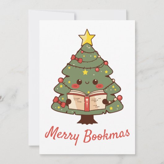 Merry Bookmas Feiertagskarte (Vorderseite)