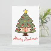 Merry Bookmas Feiertagskarte (Stehend Vorderseite)