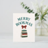 Merry Bookmas  Feiertagspostkarte (Stehend Vorderseite)