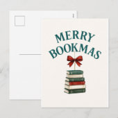 Merry Bookmas  Feiertagspostkarte (Vorne/Hinten)