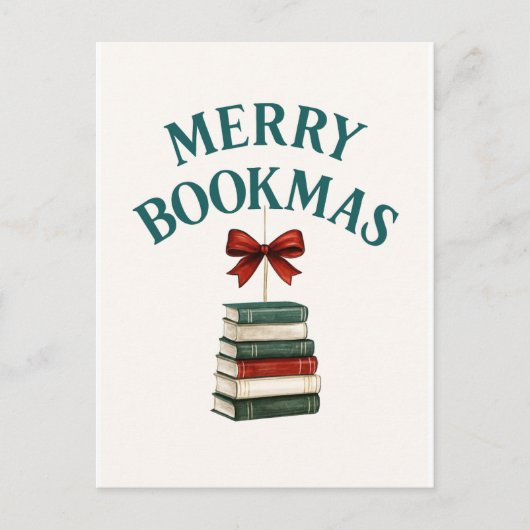 Merry Bookmas  Feiertagspostkarte (Vorderseite)
