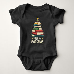 Merry Bookmas - Festlicher Buchstapel für Buchlieb Baby Strampler