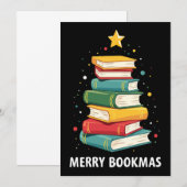 Merry Bookmas - Festlicher Buchstapel für Buchlieb Einladung (Vorne/Hinten)