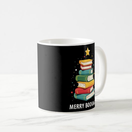 Merry Bookmas - Festlicher Buchstapel für Buchlieb Kaffeetasse (VorderseiteRechts)