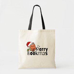 Merry Bookmas Funny Book Weihnachtsgeschenk Tragetasche