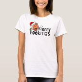 Merry Bookmas Funny Christmas Book Lover Geschenk T-Shirt (Vorderseite)